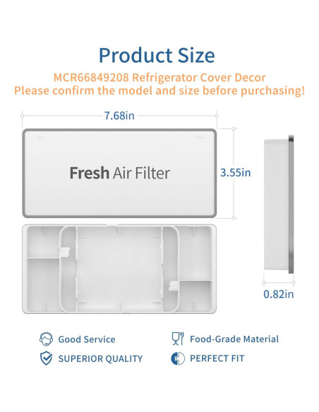 Cubierta de Filtro de Aire LEOPO MCR66849219 para Refrigerador LG