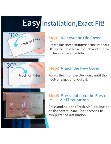 Cubierta de Filtro de Aire LEOPO MCR66849219 para Refrigerador LG