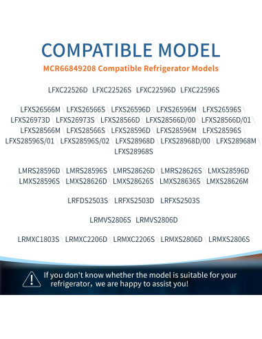 Cubierta de Filtro de Aire LEOPO MCR66849219 para Refrigerador LG