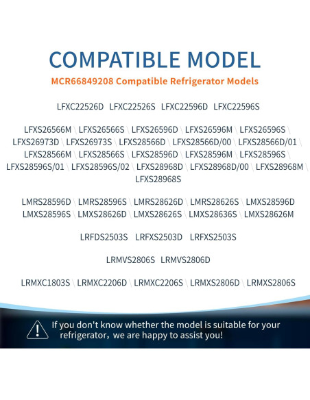 Cubierta de Filtro de Aire LEOPO MCR66849219 para Refrigerador LG