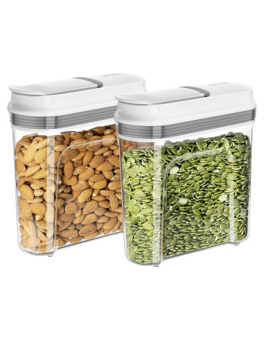 MR.SIGA Juego de 2 Dispensadores de Cereales Herméticos 1.3L