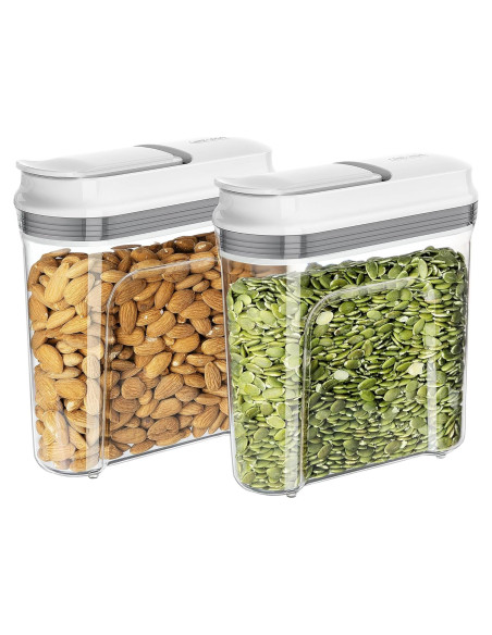 MR.SIGA Juego de 2 Dispensadores de Cereales Herméticos 1.3L