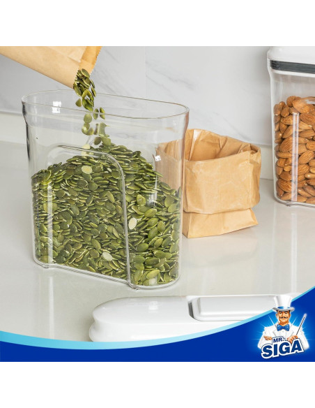 MR.SIGA Juego de 2 Dispensadores de Cereales Herméticos 1.3L
