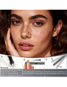 Lápiz de Sello de Pecas HOSAILY 2PCS Impermeable Marrón Claro 2