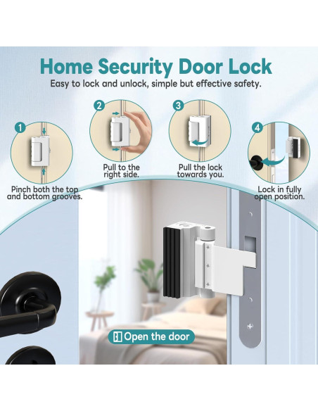 Cerradura de Refuerzo de Seguridad StickNGo para Puertas Interiores