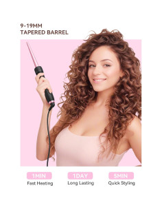 Varita de Rizado Cónica LANDOT 9-19mm Profesional con Accesorios 2