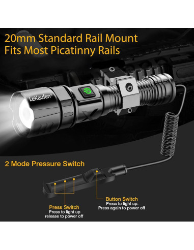 Linterna Táctica G XHP70 6000 Lúmenes Recargable Picatinny