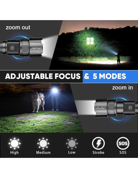 Linterna Táctica G XHP70 6000 Lúmenes Recargable Picatinny