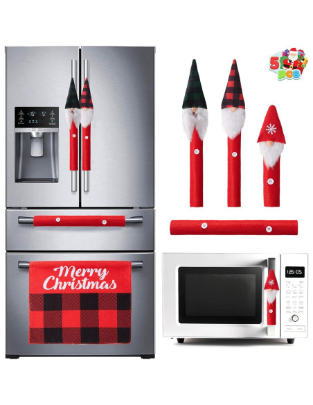 Conjunto de 5 fundas para manijas de refrigerador JOYIN Navidad