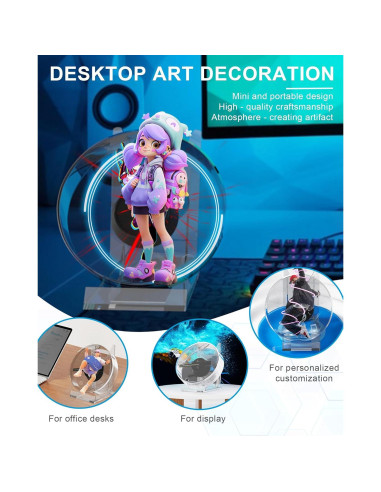 Ventilador Holográfico 3D HAVIsikr 4.7" Portátil con Control Remoto