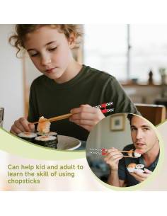 5 Pares de Palillos Reutilizables EAEDMY 22.5cm para Aprender 2