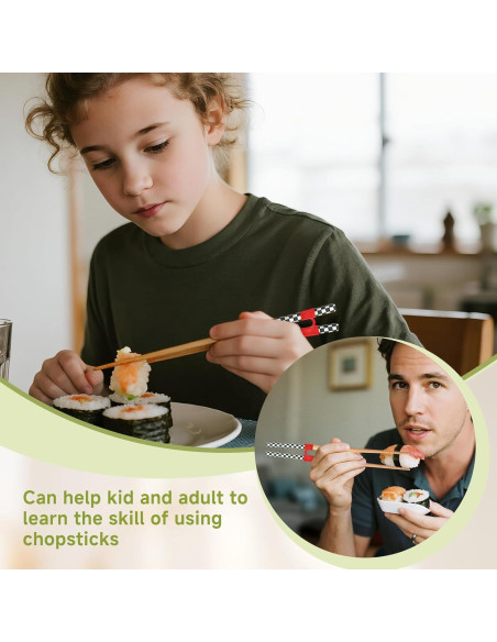 5 Pares de Palillos Reutilizables EAEDMY 22.5cm para Aprender