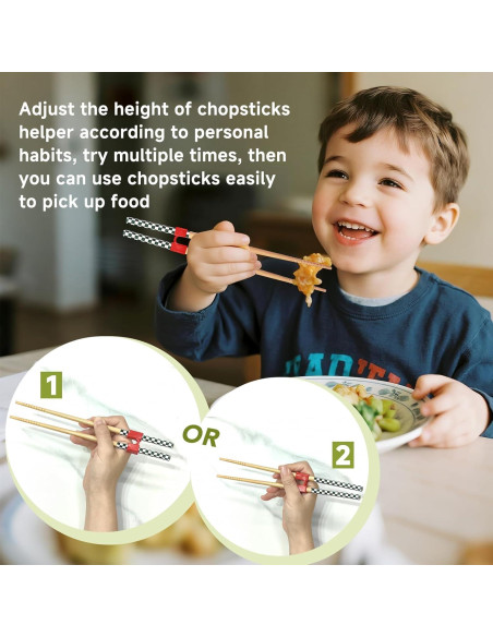 5 Pares de Palillos Reutilizables EAEDMY 22.5cm para Aprender