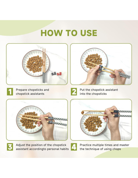 5 Pares de Palillos Reutilizables EAEDMY 22.5cm para Aprender