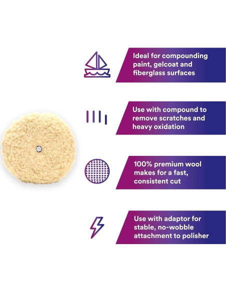 Almohadilla de Compounding de Lana 3M Perfect-It 23.8 cm