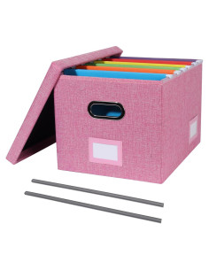 Caja Organizadora de Archivos Plegable Rosa Tcbelosion 34.89L
