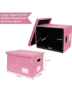 Caja Organizadora de Archivos Plegable Rosa Tcbelosion 34.89L 2