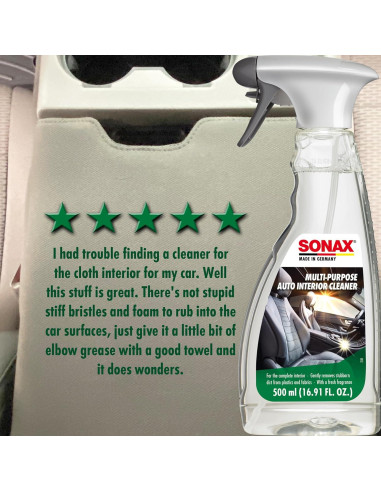 Limpiador Interior Multiusos SONAX 500ml - Elimina Manchas y Olores