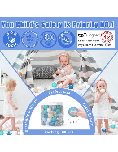 Bolas de Piscina GOGOSO 100PCS Estrellas y Lunas
