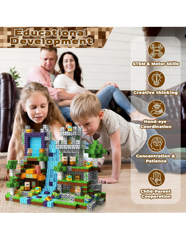 200 Bloques Magnéticos de Construcción Magnetopia - Juguetes para Niños 3-12 Años