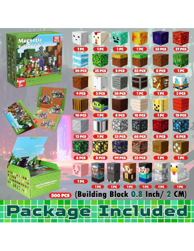 500 Cubos Magnéticos 2.03 cm Magneverse - Juguetes para Niños 3+