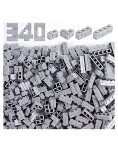 Ladrillos de Pared Clásicos WSRYLTCH 340 Piezas Gris Claro