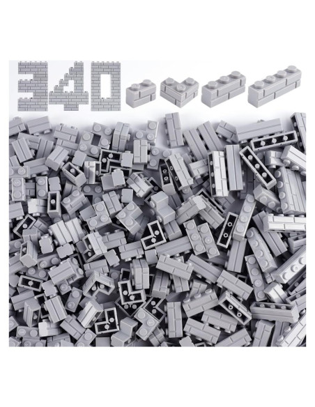 Ladrillos de Pared Clásicos WSRYLTCH 340 Piezas Gris Claro