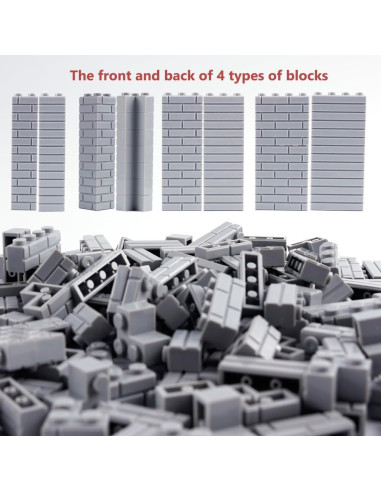 Ladrillos de Pared Clásicos WSRYLTCH 340 Piezas Gris Claro