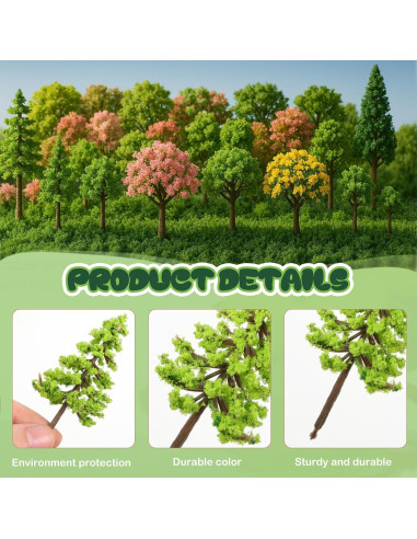 Kit de Diorama HekouJiub 56 Piezas Árboles y Césped Verde