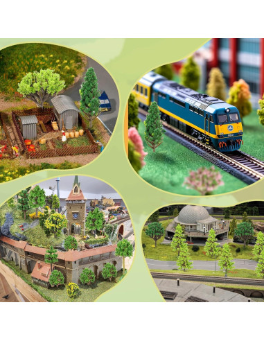 Kit de Diorama HekouJiub 56 Piezas Árboles y Césped Verde