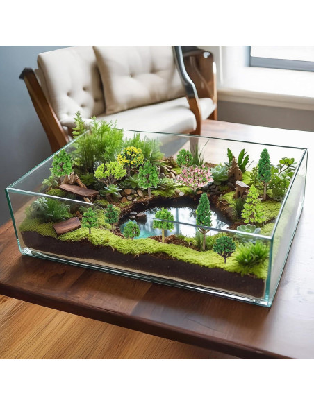 Kit de Diorama HekouJiub 56 Piezas Árboles y Césped Verde