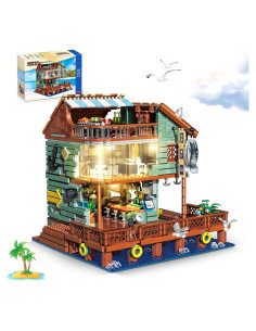 Kit de Mini Ladrillos Casa Restaurante Puerto - 2096 Piezas