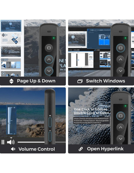Control Remoto Inalámbrico AMERTEER RCRF-006 para Presentaciones