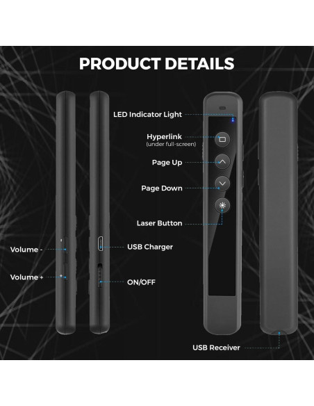 Control Remoto Inalámbrico AMERTEER RCRF-006 para Presentaciones