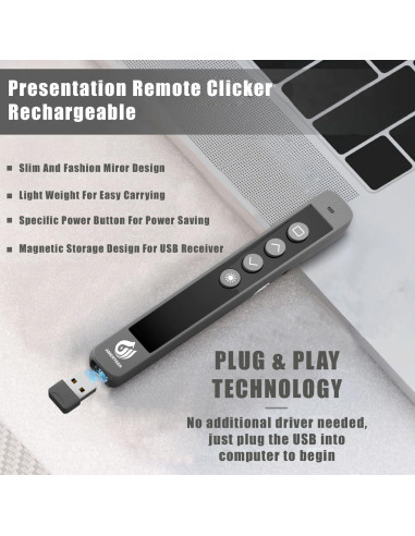 Control Remoto Inalámbrico AMERTEER RCRF-006 para Presentaciones