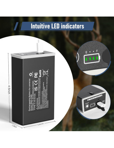 Batería Recargable E EGOWAY 5000mAh para Cámaras de Caza Edge