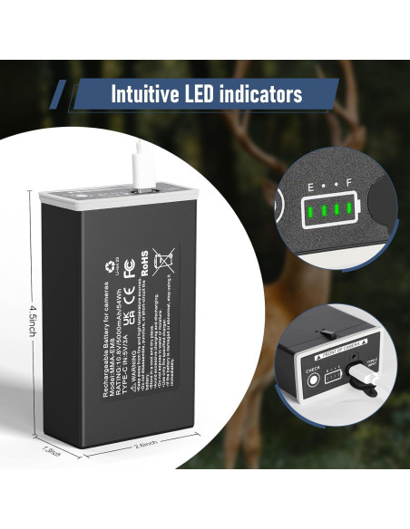 Batería Recargable E EGOWAY 5000mAh para Cámaras de Caza Edge