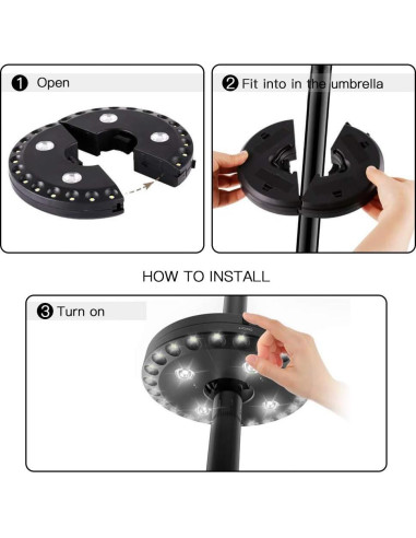 Luz LED para Paraguas de Patio Forlivese 28 Luces 3 Modos