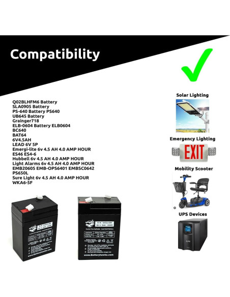 Paquete de 5 Baterías ELB-0604 6V 4.5AH Plomo Sellada