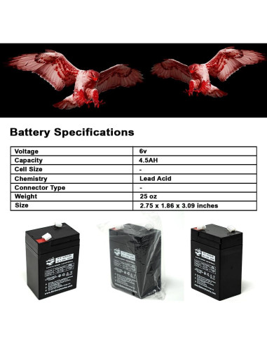 Paquete de 5 Baterías ELB-0604 6V 4.5AH Plomo Sellada