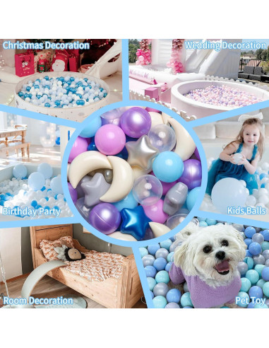 Bolas de Piscina GOGOSO 100pcs Estrellas y Lunas