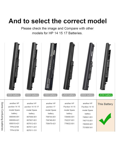 Batería de Laptop Li-ion 2200mAh HP 919700-850 JC03 JC04