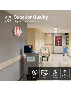 Señal de Salida Doble Cara FREELICHT con Luz de Emergencia 2