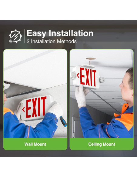 Señal de Salida Doble Cara FREELICHT con Luz de Emergencia