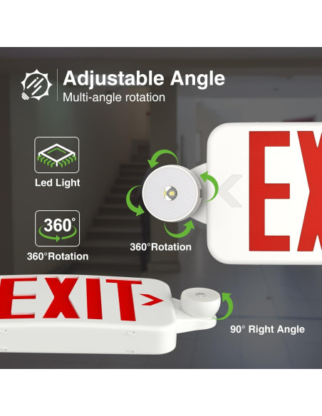Señal de Salida Doble Cara FREELICHT con Luz de Emergencia