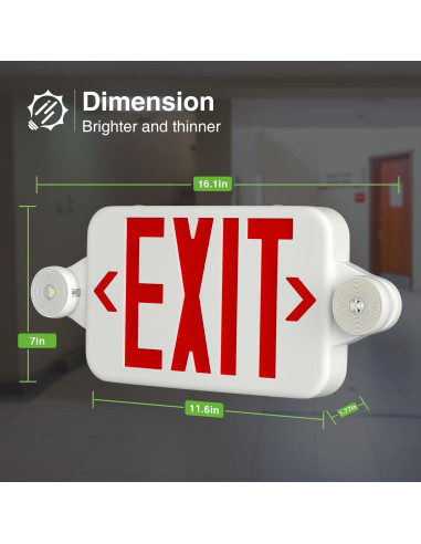 Señal de Salida Doble Cara FREELICHT con Luz de Emergencia