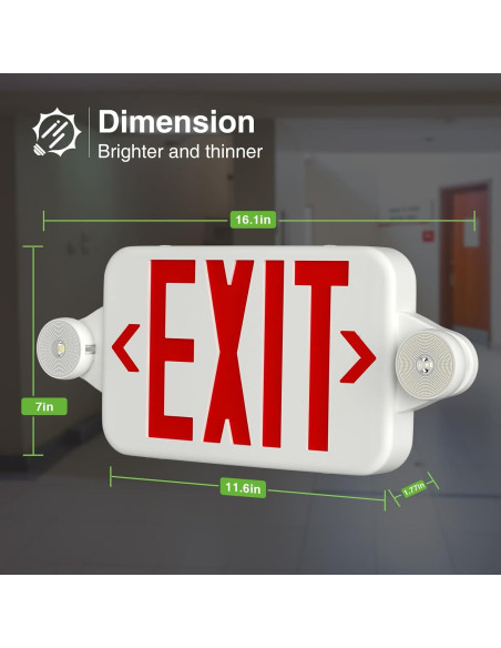 Señal de Salida Doble Cara FREELICHT con Luz de Emergencia