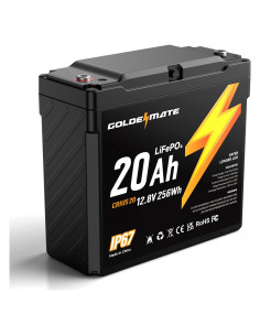Batería LiFePO4 GOLDENMATE 12V 20Ah Impermeable IP67