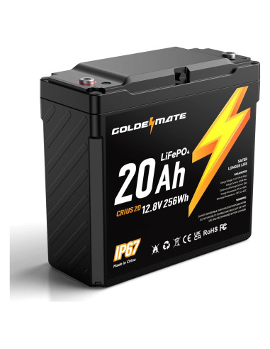 Batería LiFePO4 GOLDENMATE 12V 20Ah Impermeable IP67