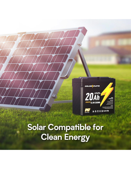 Batería LiFePO4 GOLDENMATE 12V 20Ah Impermeable IP67